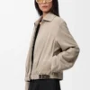 Belted jacket in suede goatskin Dark Beige