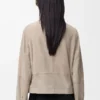 Belted jacket in suede goatskin Dark Beige