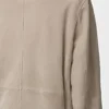 Belted jacket in suede goatskin Dark Beige