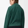 Belted jacket in suede goatskin Green