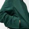 Belted jacket in suede goatskin Green