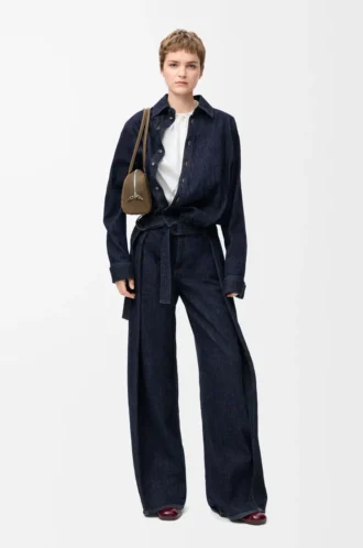 Belted jeans in denim Indigo Blue