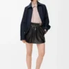 Belted skirt in nappa lambskin Black
