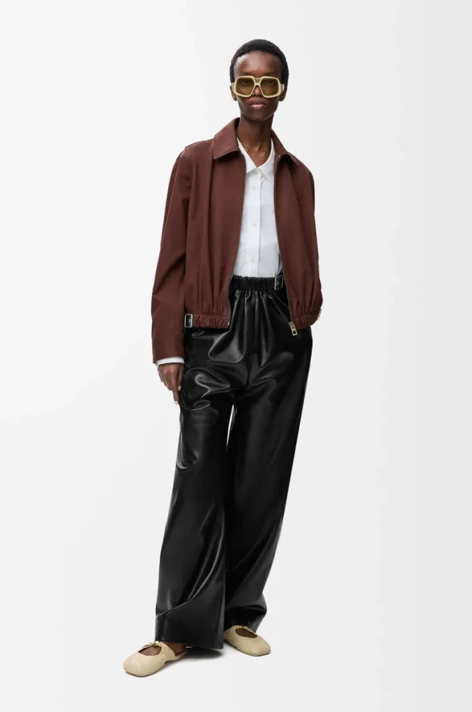 Belted trousers in nappa lambskin Black Belted trousers in nappa lambskin Black