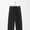 Belted trousers in wool and silk Black Belted trousers in wool and silk Black