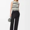 Belted trousers in wool and silk Black Belted trousers in wool and silk Black