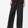 Belted trousers in wool and silk Black Belted trousers in wool and silk Black