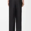 Belted trousers in wool and silk Black Belted trousers in wool and silk Black