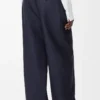 Belted trousers in wool and silk Navy Blue Belted trousers in wool and silk Navy Blue