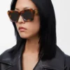 Beveled Cateye sunglasses Havana
