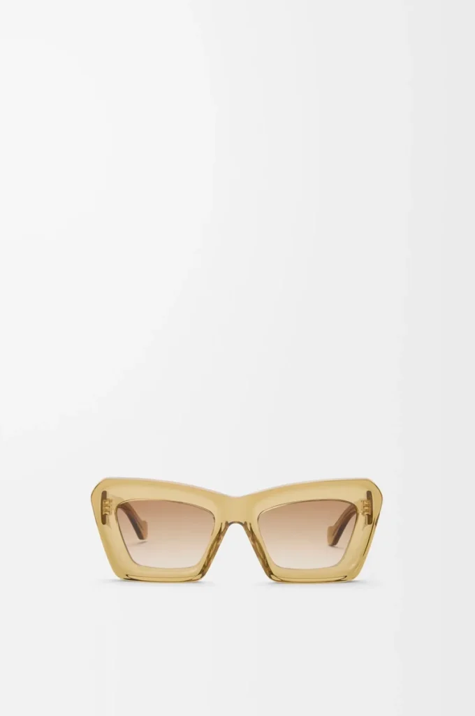 Beveled Cateye sunglasses Transparent Olive