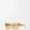 Beveled Cateye sunglasses Transparent Olive