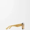 Beveled Cateye sunglasses Transparent Olive
