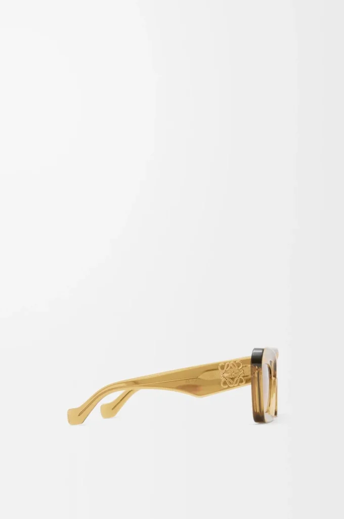 Beveled Cateye sunglasses Transparent Olive