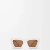 Beveled Cateye sunglasses White/Ivory