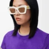 Beveled Cateye sunglasses White/Ivory Beveled Cateye sunglasses White/Ivory