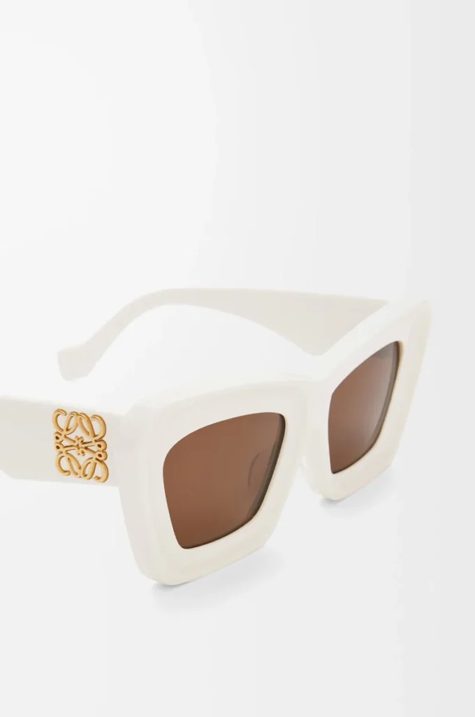 Beveled Cateye sunglasses White/Ivory