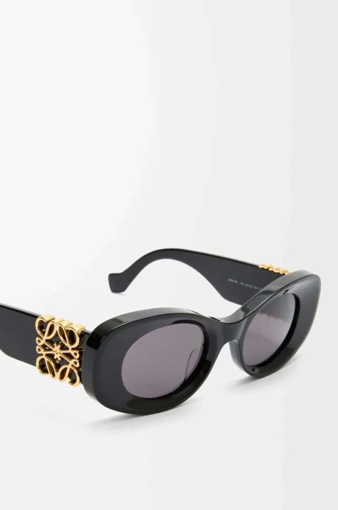 Beveled Oval Maxi Anagram sunglasses Black