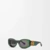 Beveled Oval Maxi Anagram sunglasses Dark Green