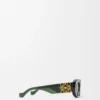 Beveled Oval Maxi Anagram sunglasses Dark Green