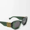 Beveled Oval Maxi Anagram sunglasses Dark Green