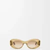 Beveled Oval Maxi Anagram sunglasses Transparent Olive