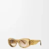 Beveled Oval Maxi Anagram sunglasses Transparent Olive