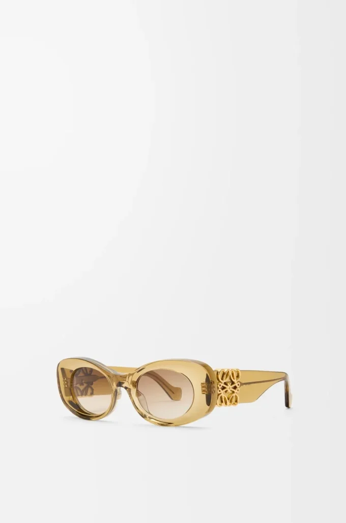 Beveled Oval Maxi Anagram sunglasses Transparent Olive