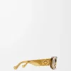 Beveled Oval Maxi Anagram sunglasses Transparent Olive