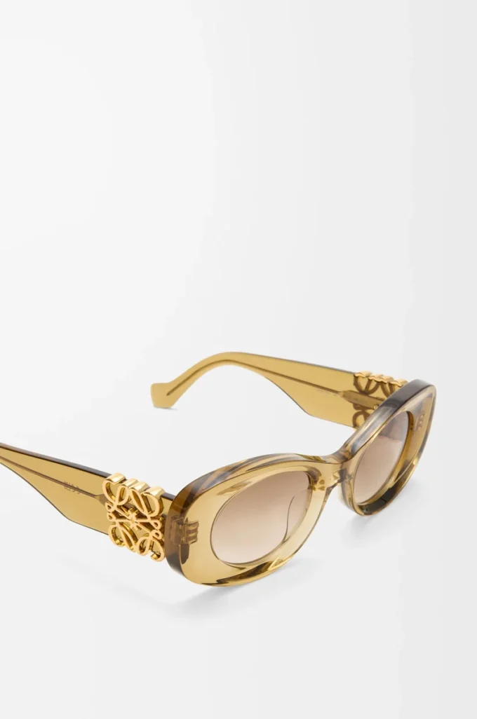 Beveled Oval Maxi Anagram sunglasses Transparent Olive