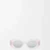 Beveled Oval Maxi Anagram sunglasses White