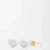 Beveled Oval Maxi Anagram sunglasses White