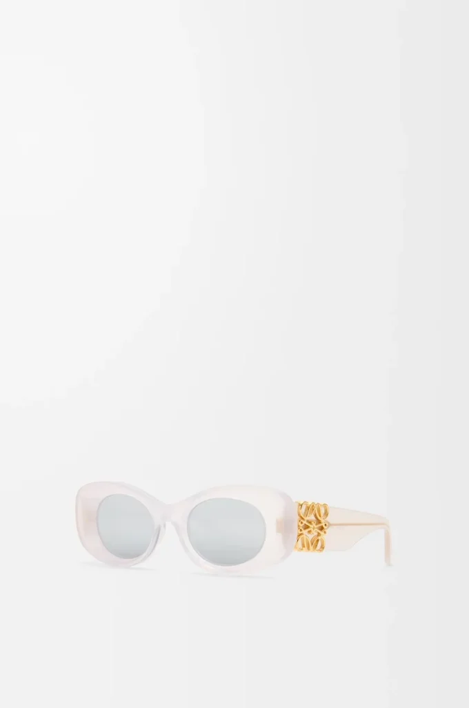 Beveled Oval Maxi Anagram sunglasses White