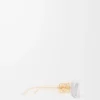 Beveled Oval Maxi Anagram sunglasses White