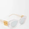 Beveled Oval Maxi Anagram sunglasses White
