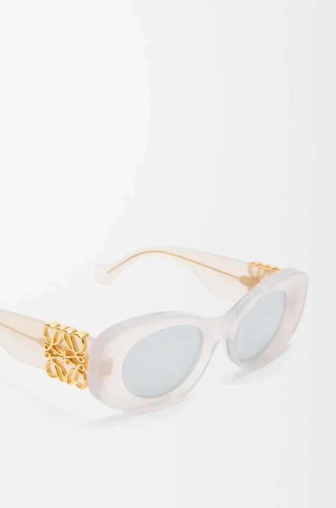 Beveled Oval Maxi Anagram sunglasses White