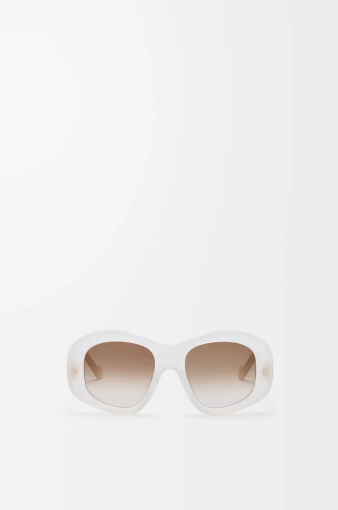 Beveled Pentagon sunglasses Milky Ivory