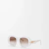 Beveled Pentagon sunglasses Milky Ivory