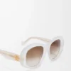 Beveled Pentagon sunglasses Milky Ivory
