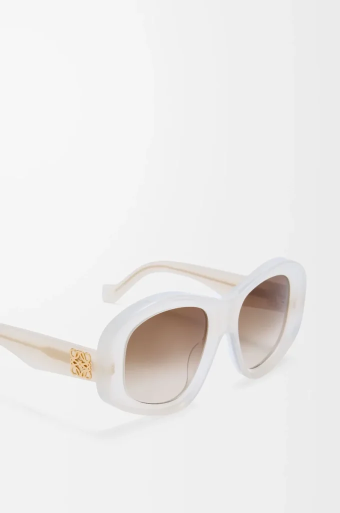 Beveled Pentagon sunglasses Milky Ivory