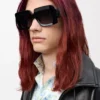 Beveled Square Maxi Anagram sunglasses Black