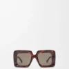Beveled Square Maxi Anagram sunglasses Havana