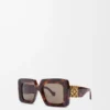 Beveled Square Maxi Anagram sunglasses Havana