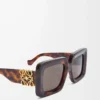 Beveled Square Maxi Anagram sunglasses Havana