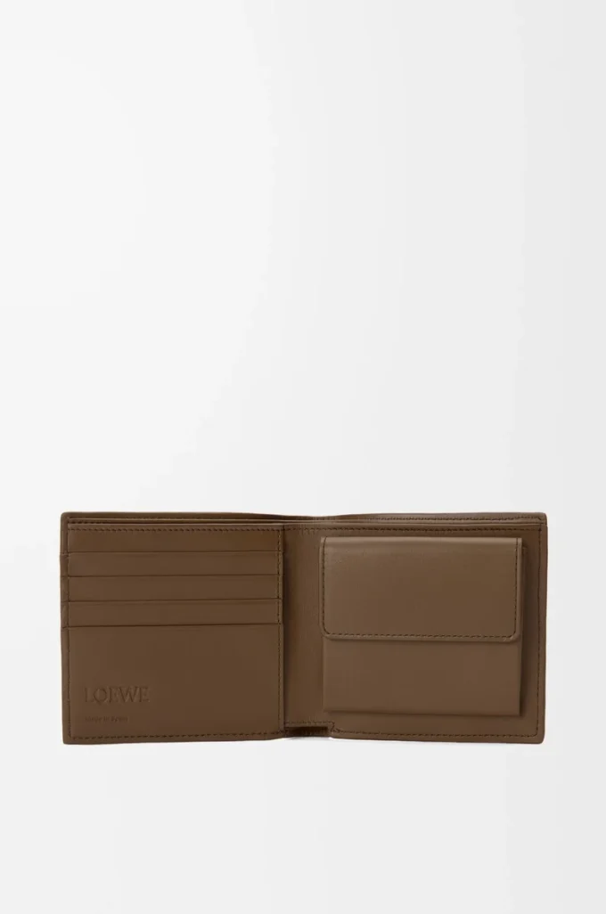 Bifold coin wallet in deerskin Tundra