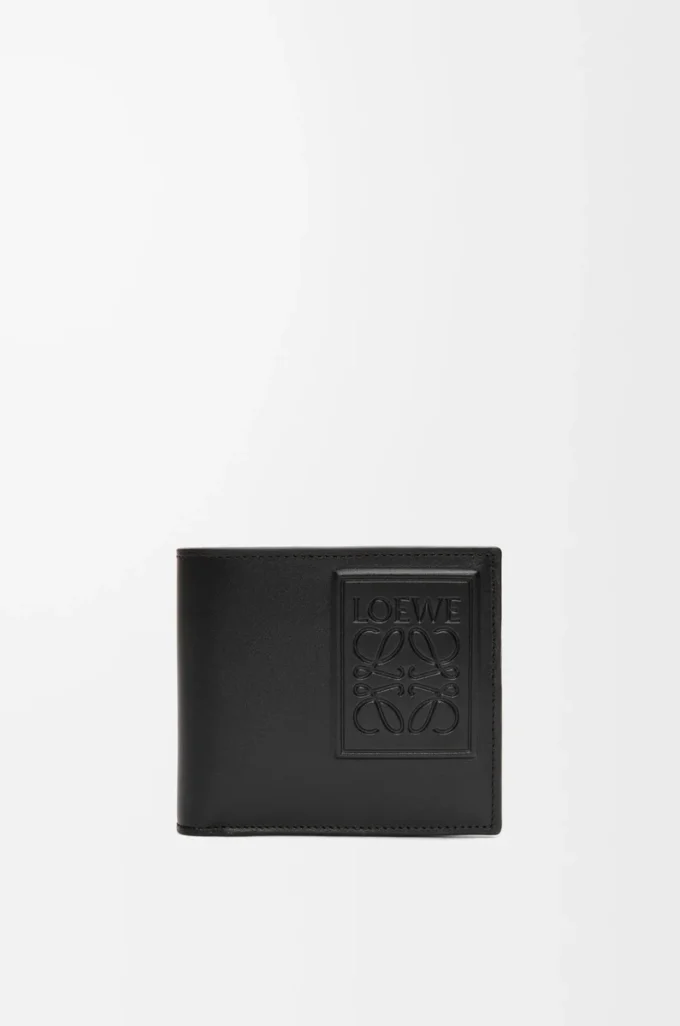 Bifold coin wallet in satin calfskin Black