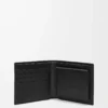 Bifold coin wallet in satin calfskin Black