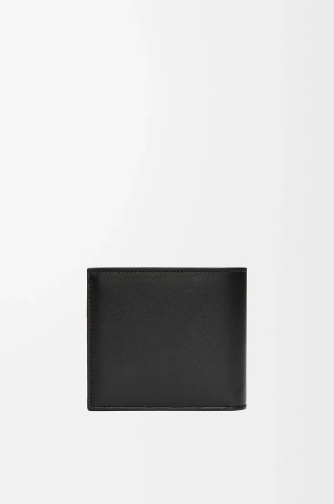 Bifold coin wallet in satin calfskin Black