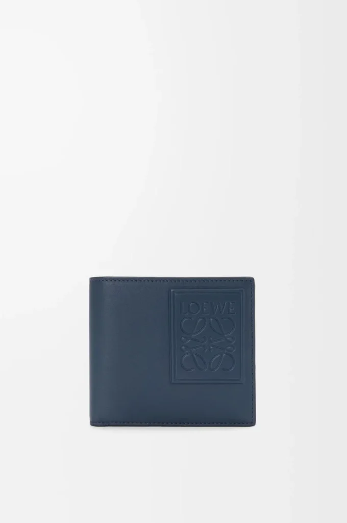 Bifold coin wallet in satin calfskin Indigo Dye