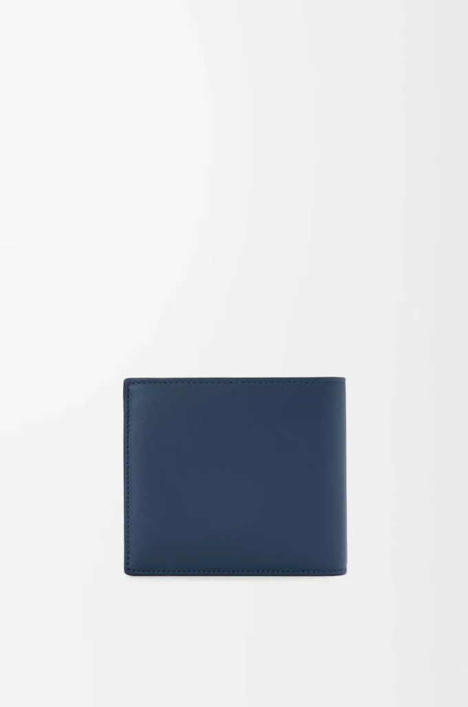 Bifold coin wallet in satin calfskin Indigo Dye